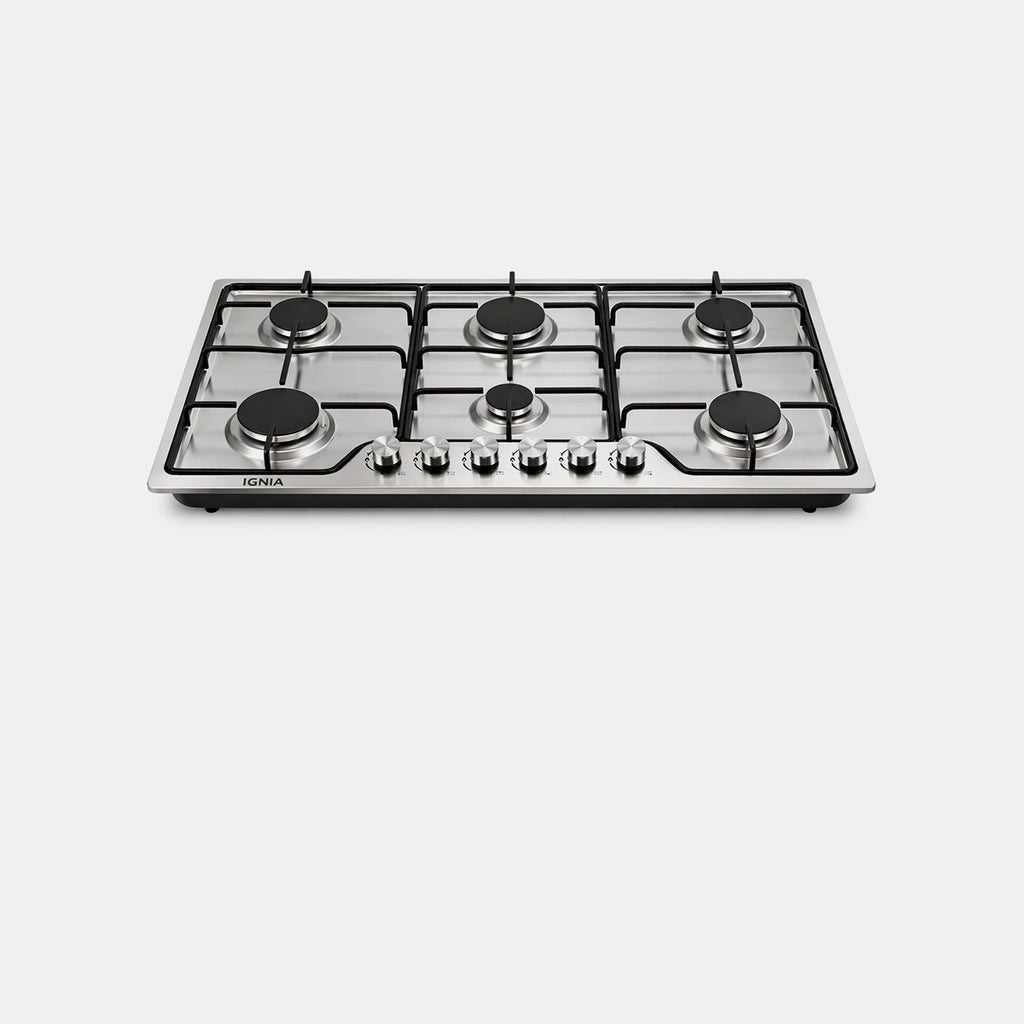 Anafe de Acero Inoxidable IGNIA a Gas Empotrable de 6 Hornallas