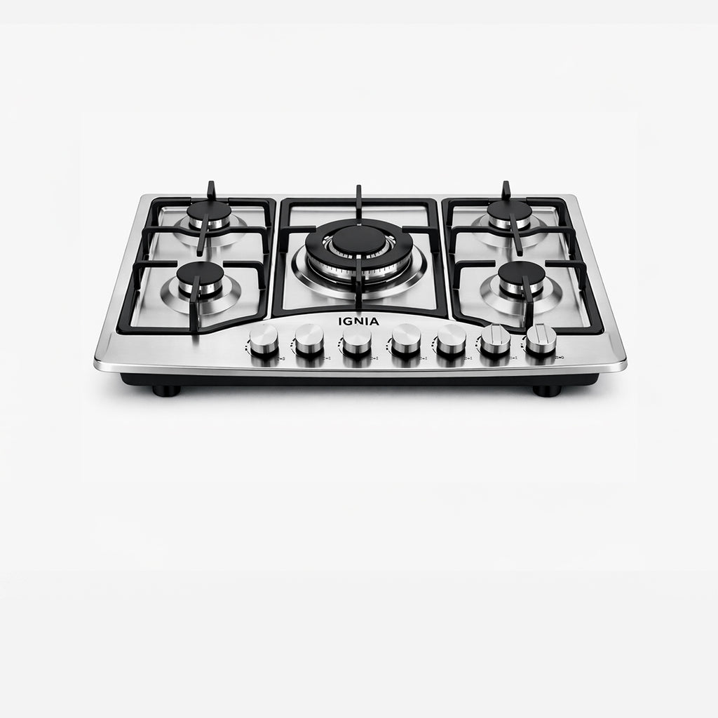 Anafe de Acero Inoxidable IGNIA a Gas Empotrable de 5 Hornallas