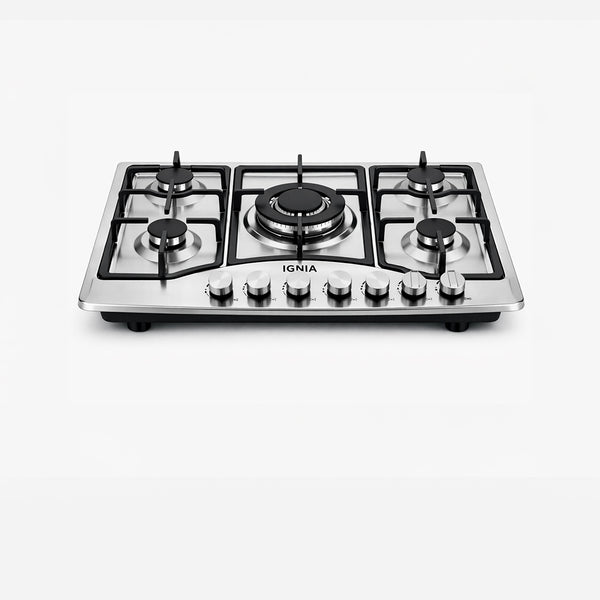 Anafe de Acero Inoxidable IGNIA a Gas Empotrable de 5 Hornallas