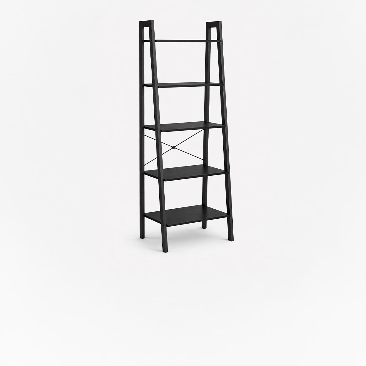Biblioteca escalera 5 estantes industrial negra