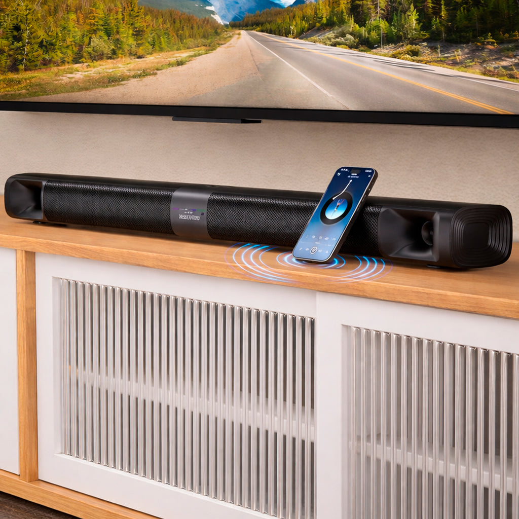 Barra de Sonido 2.1 100W Saiyin Desmontable con Subwoofer 5,25"