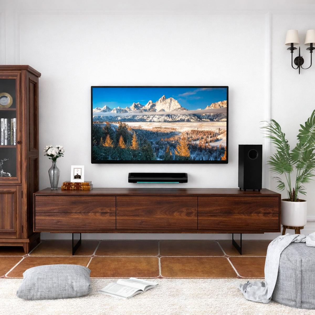 Barra de Sonido con Subwoofer 70W Saiyin con Bluetooth, Óptico y AUX