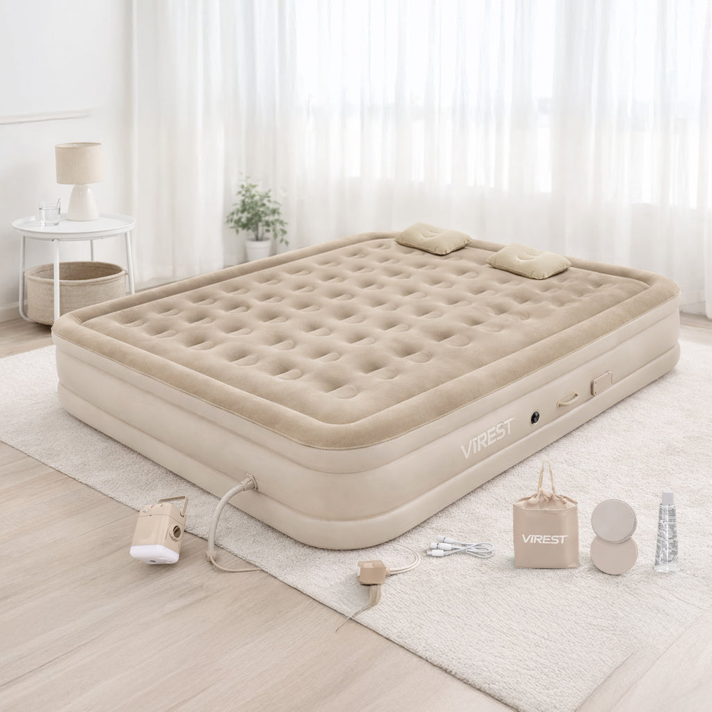 Colchón Inflable 1 Plaza Automático Premium  Bomba USB Inalámbrica Recargable