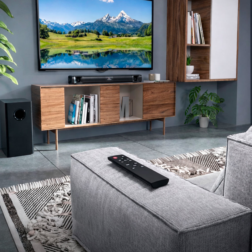 Barra de Sonido 2.1 100W Saiyin Desmontable con Subwoofer 5,25"