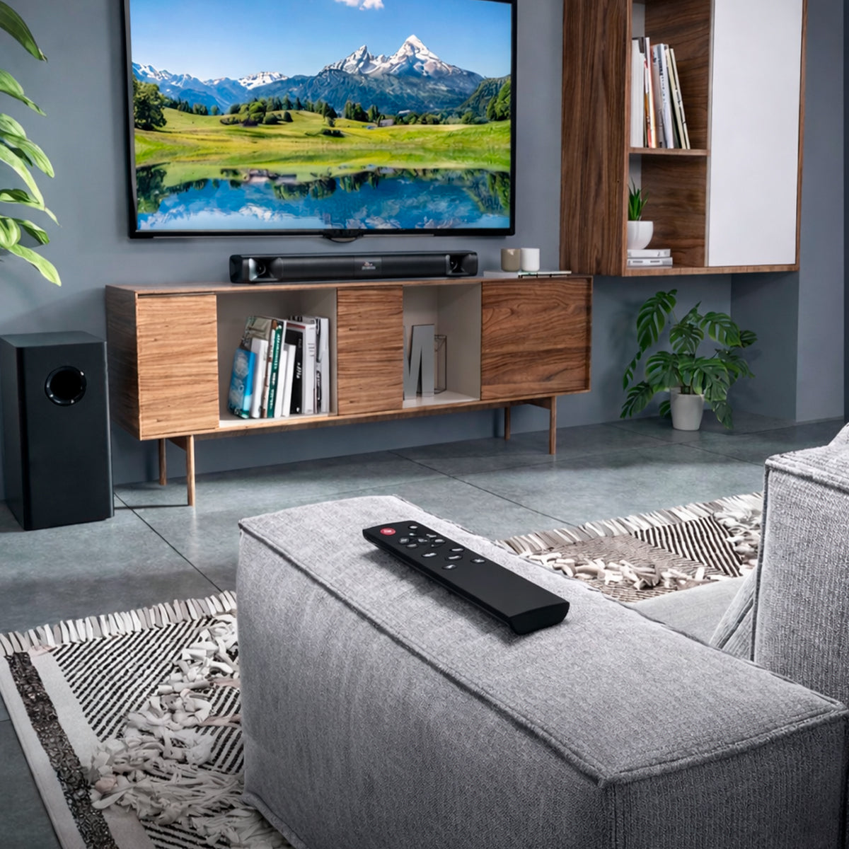 Barra de Sonido 2.1 100W Saiyin Desmontable con Subwoofer 5,25"