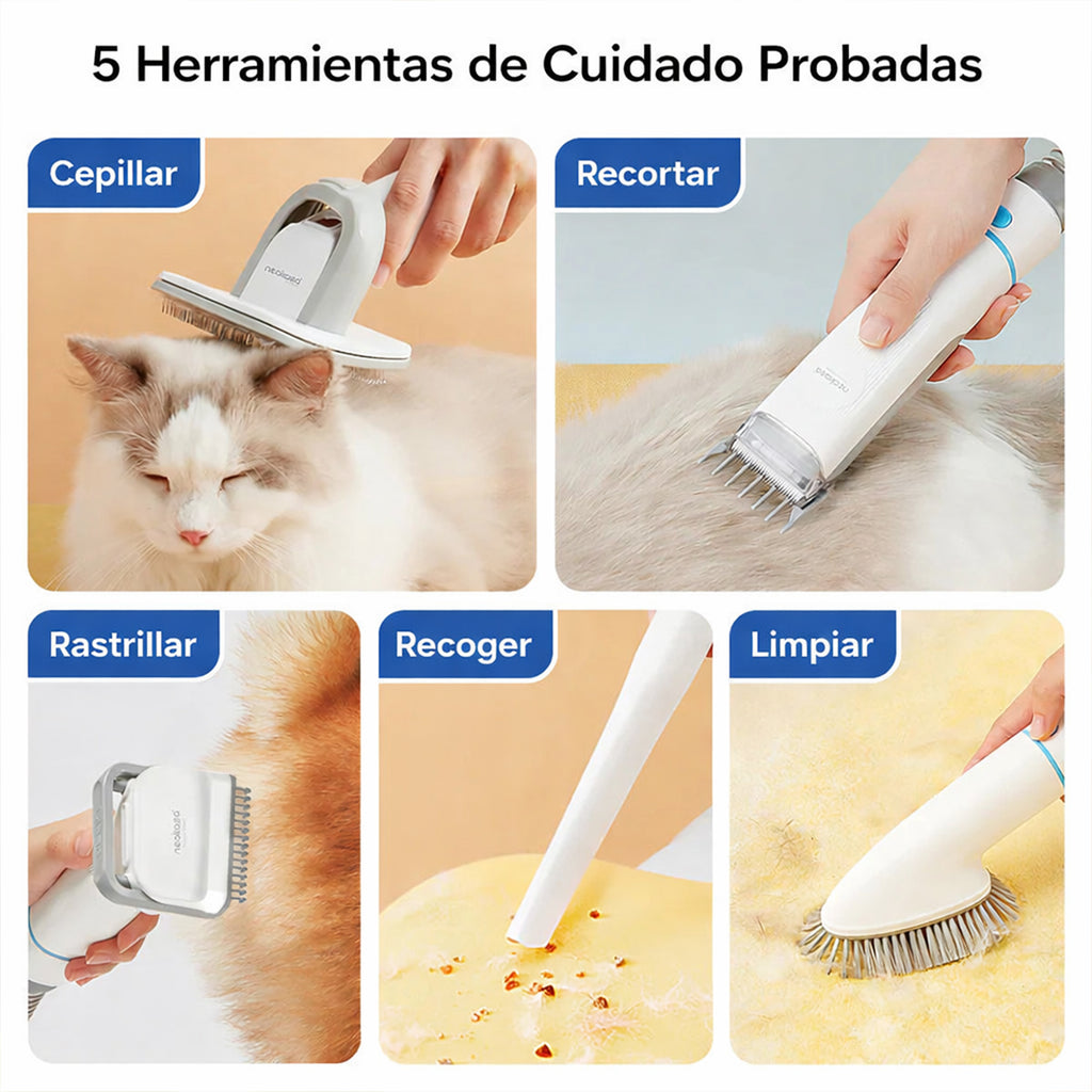 Kit de Aseo Cortadora y Aspiradora para Mascotas (5 en 1)  Neakasa P2 Pro