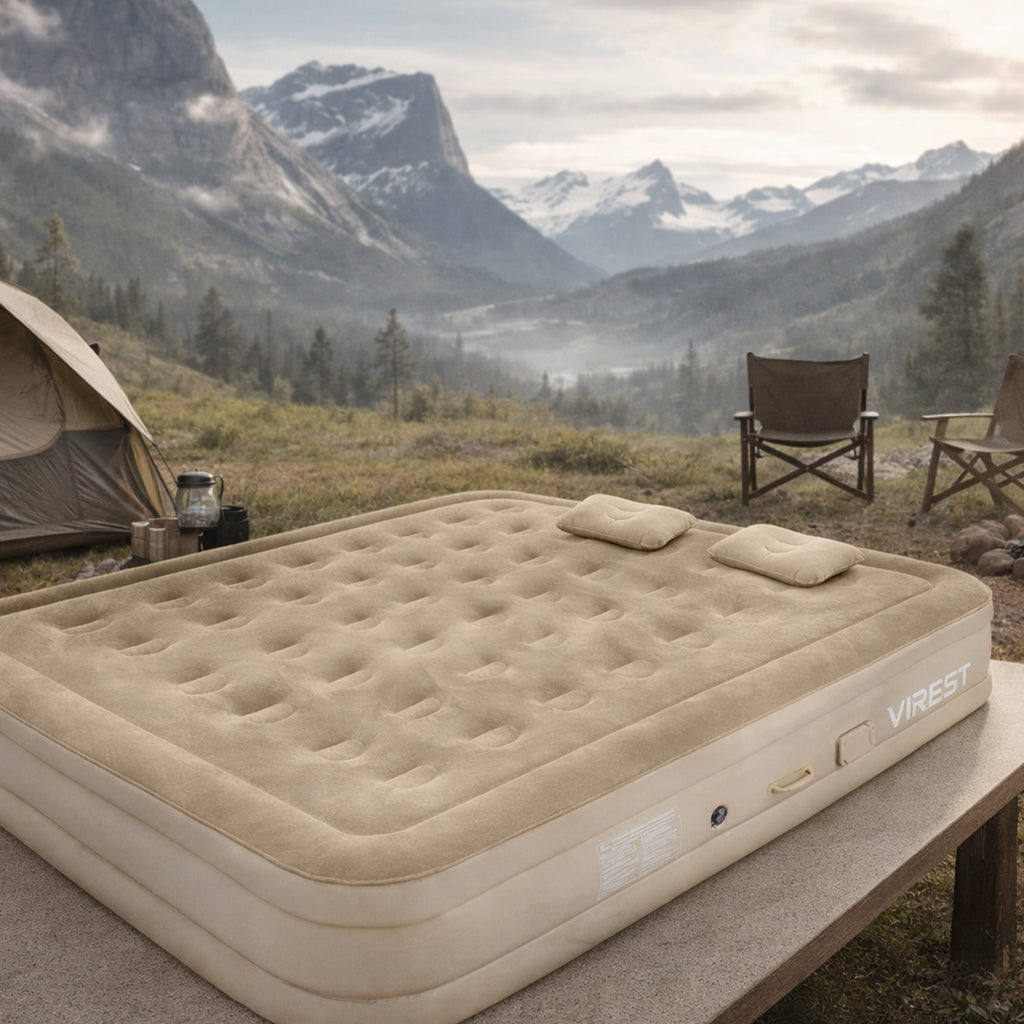 Colchón Inflable 1 Plaza Automático Premium  Bomba USB Inalámbrica Recargable