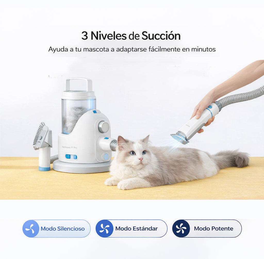 Kit de Aseo Cortadora y Aspiradora para Mascotas (5 en 1)  Neakasa P2 Pro