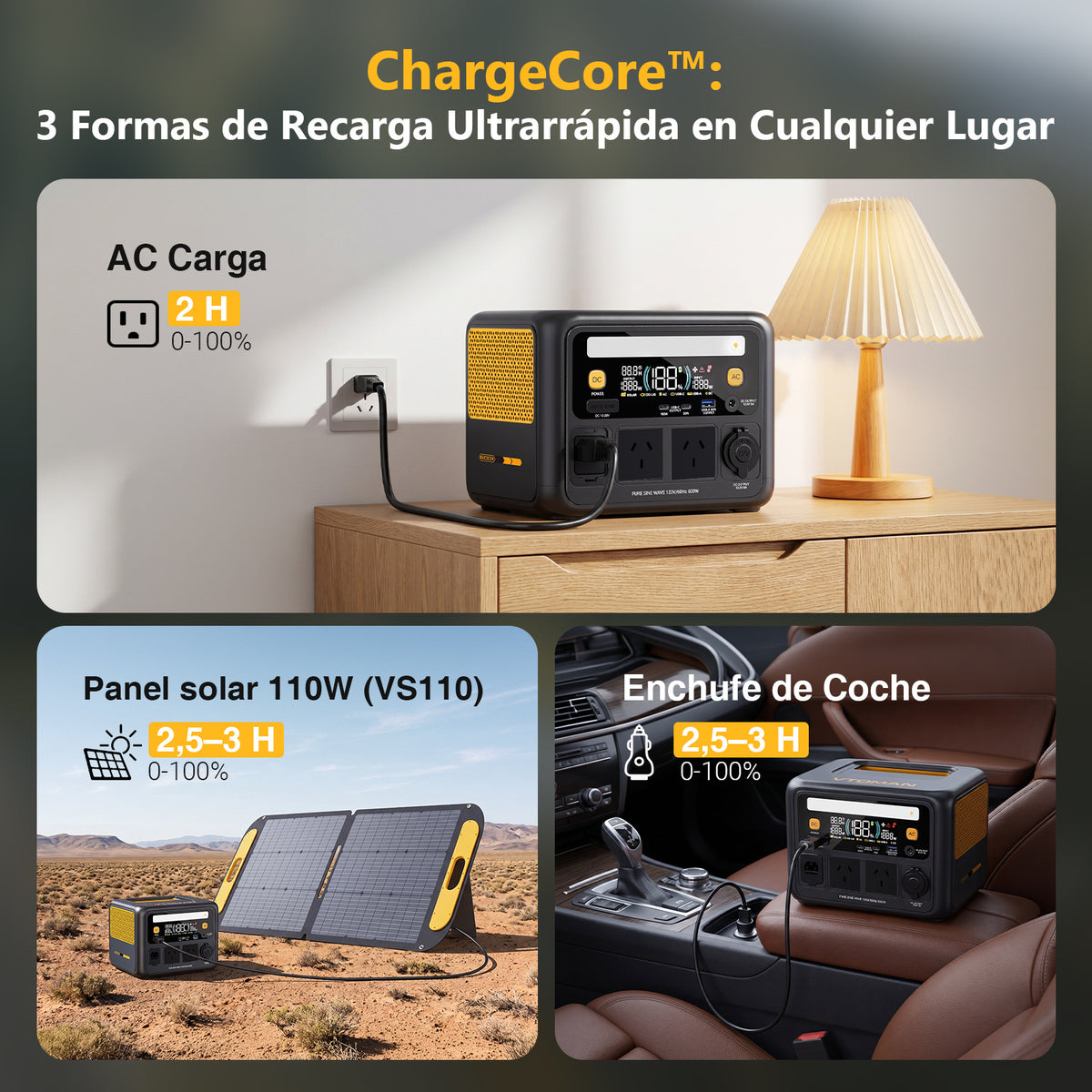 Estación de Energía Portátil VTOMAN Jump 600X - 600W LiFePO4