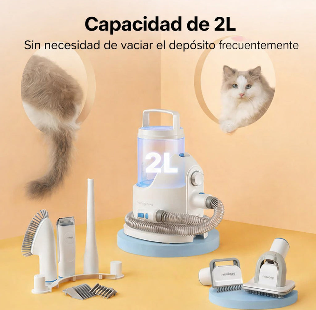 Kit de Aseo Cortadora y Aspiradora para Mascotas (5 en 1)  Neakasa P2 Pro