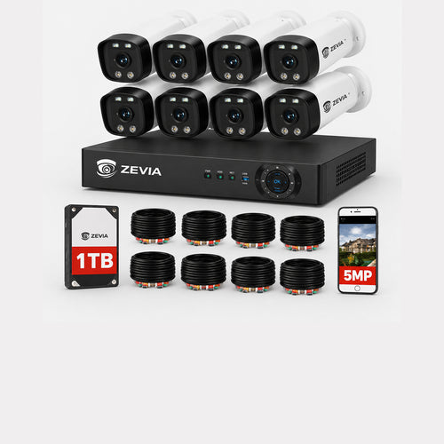 Kit 8 Camaras Seguridad 5mp Con Microfono Dvr 8ch