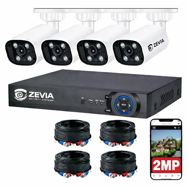 Cámaras De Seguridad 2MP Visión Nocturna Ip Zevia Dvr