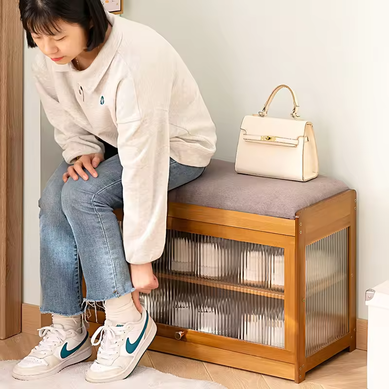 Zapatero Organizador De Calzado Con Asiento Tapizado Rack Yaohua