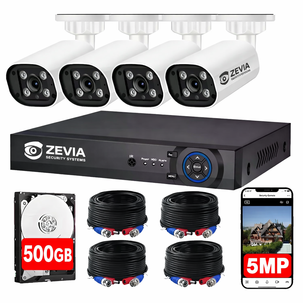 Cámaras De Seguridad 5mp Visión Nocturna Ip Zevia Dvr Micofono