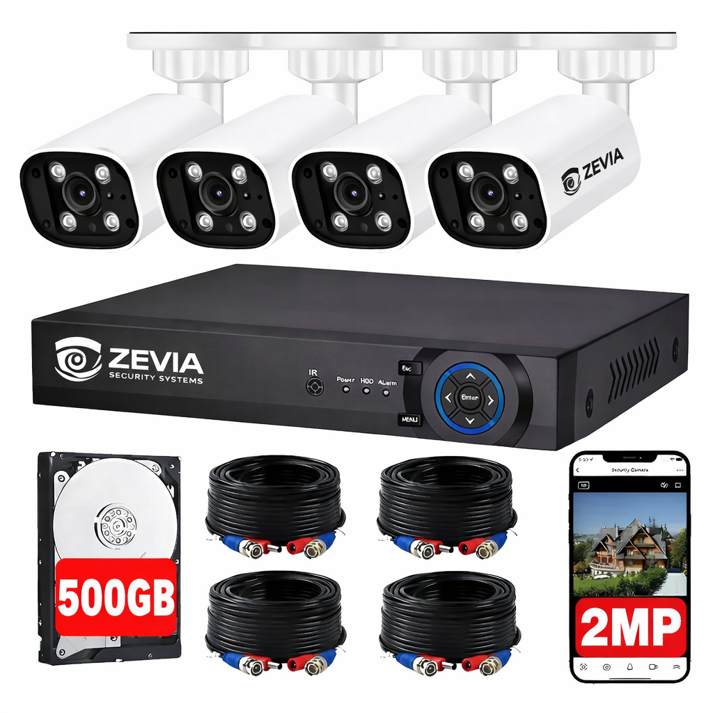 Cámaras De Seguridad 2MP Visión Nocturna Ip Zevia Dvr