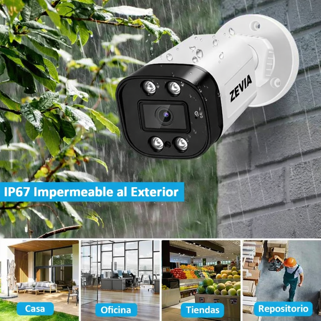 kit de camara de seguridad 5MP 4 Camaras Dvr 8 canaleres