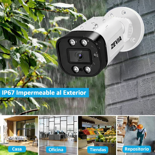 Cámaras De Seguridad 2MP Visión Nocturna Ip Zevia Dvr