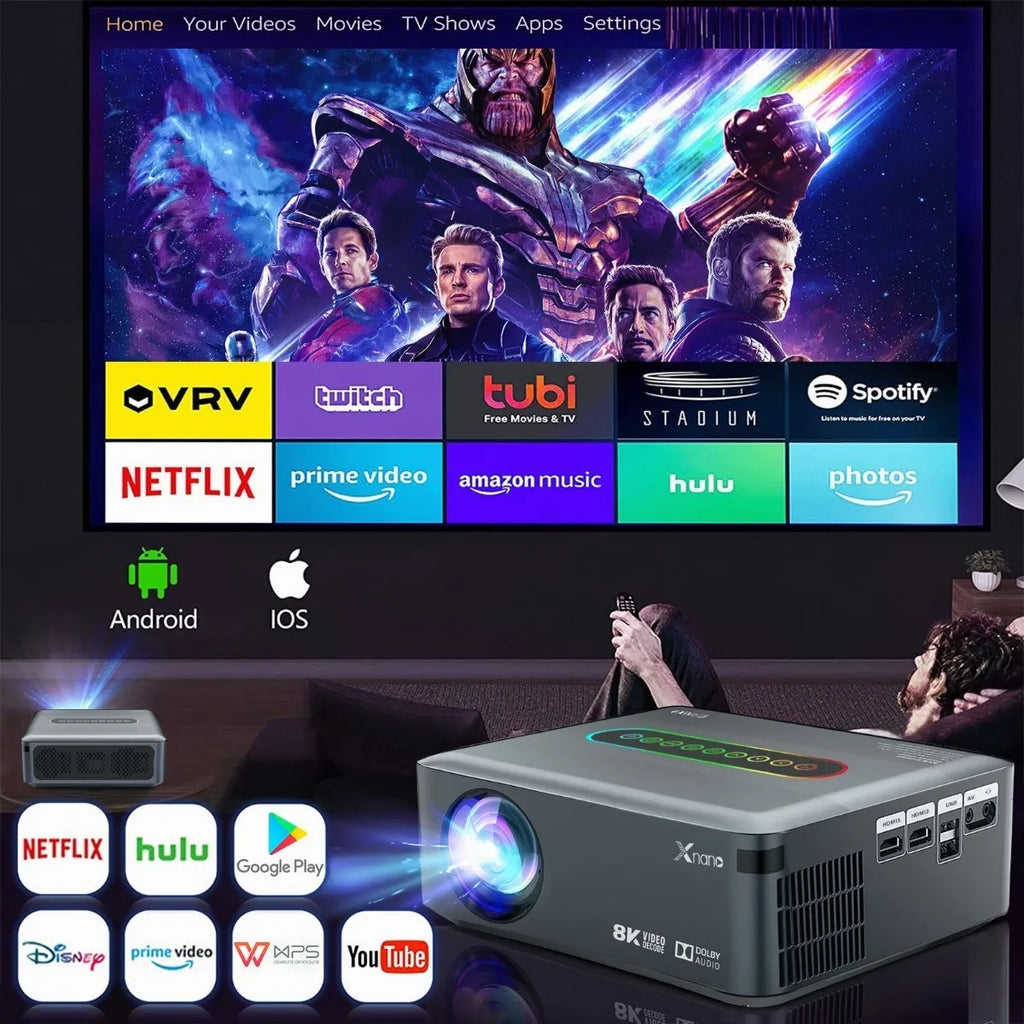 Proyector Profesional 8K Android WiFi Full HD 1080p 18000 lm