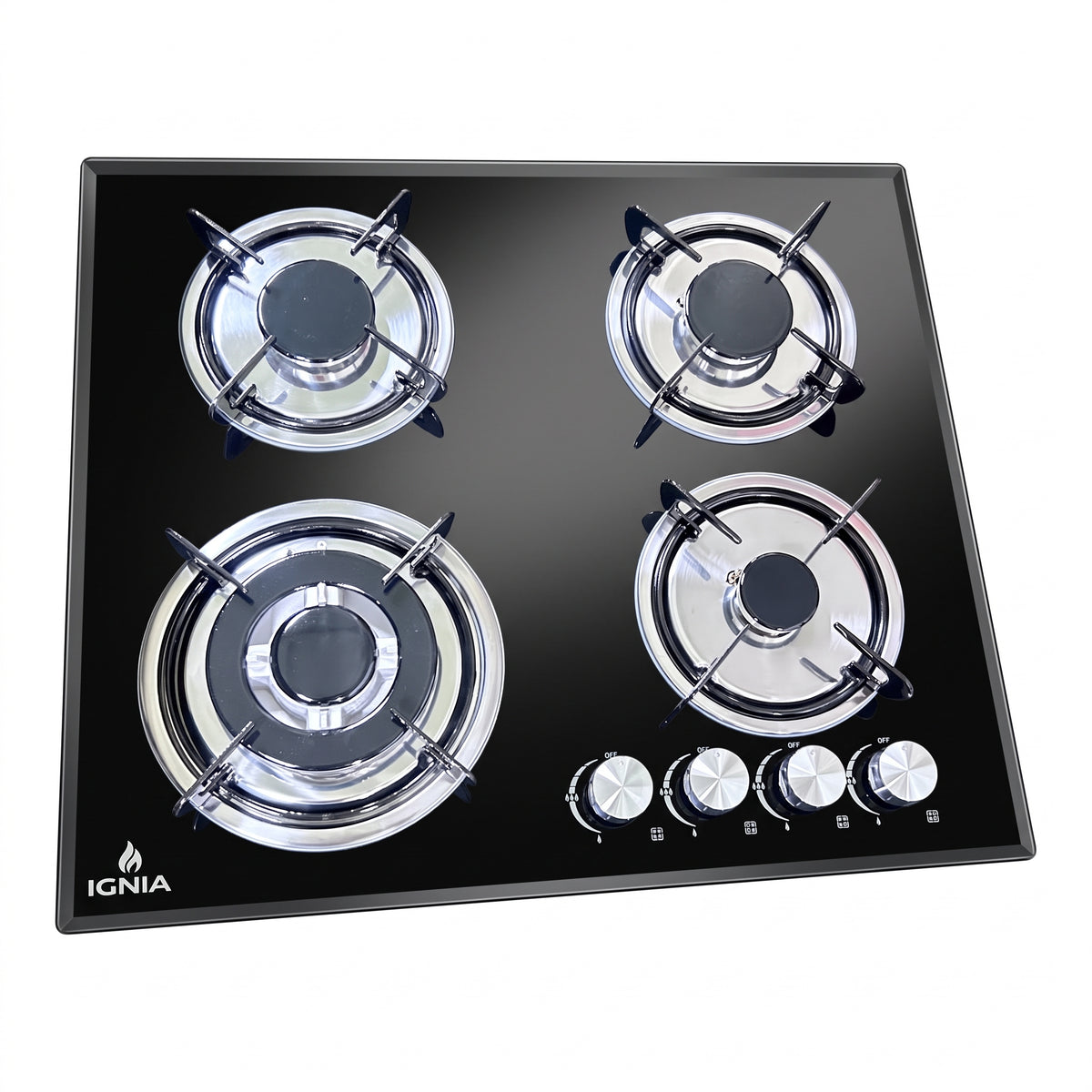 Anafe a Gas IGNIA IG614G - 4 Hornallas Vidrio Templado 59 cm