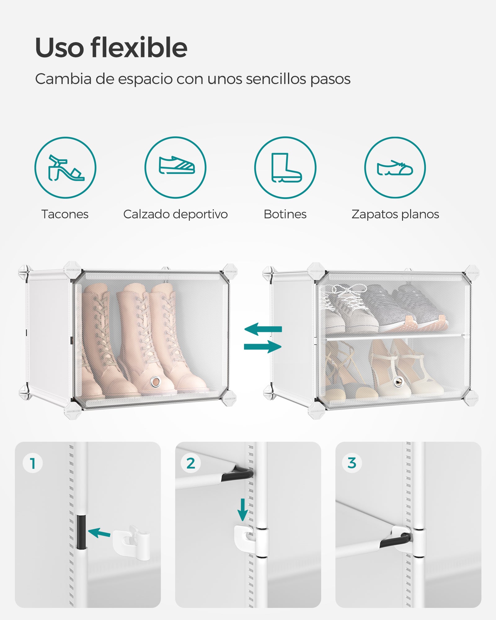Zapatero Transparente Caja organizadora para calzado x32 Songmics