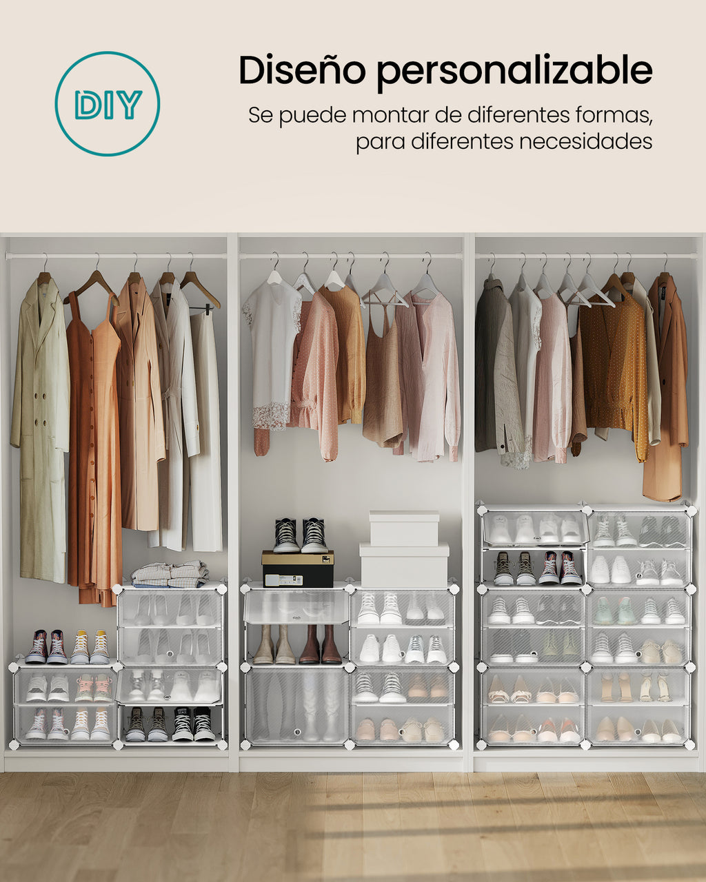 Zapatero Transparente Caja organizadora para calzado x32 Songmics