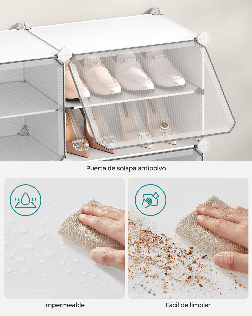 Zapatero Transparente Caja organizadora para calzado x32 Songmics