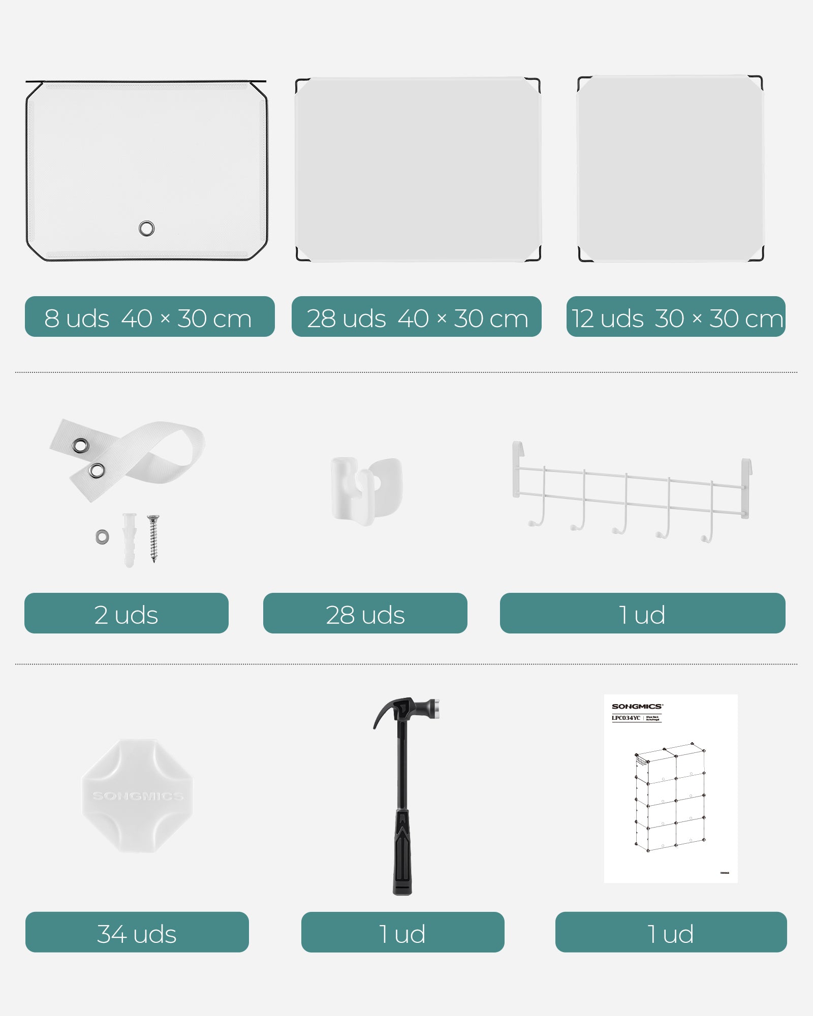 Zapatero Transparente Caja organizadora para calzado x32 Songmics