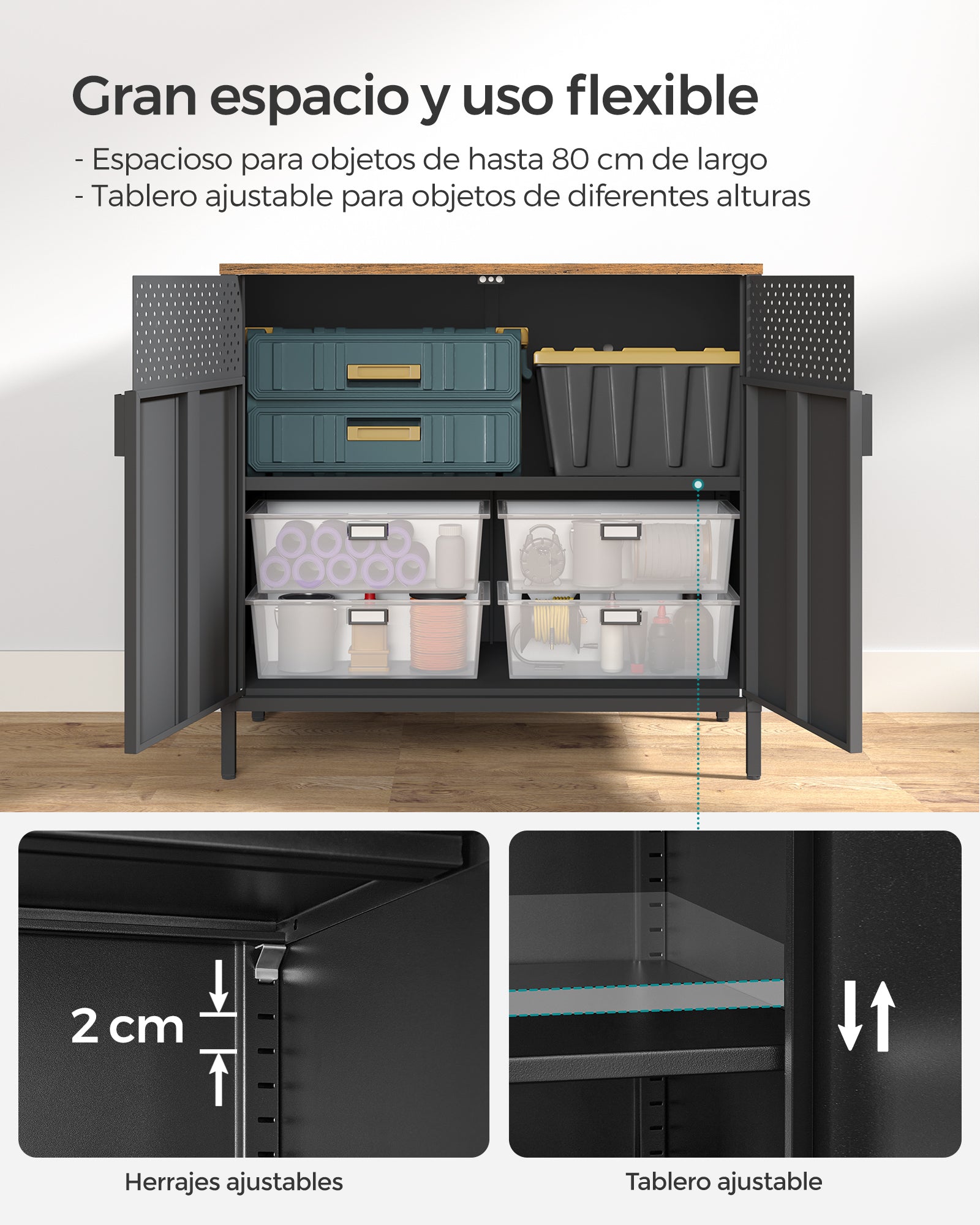 Mueble Aparador Songmics Vasagle 80cm Buffet Organizador Industrial
