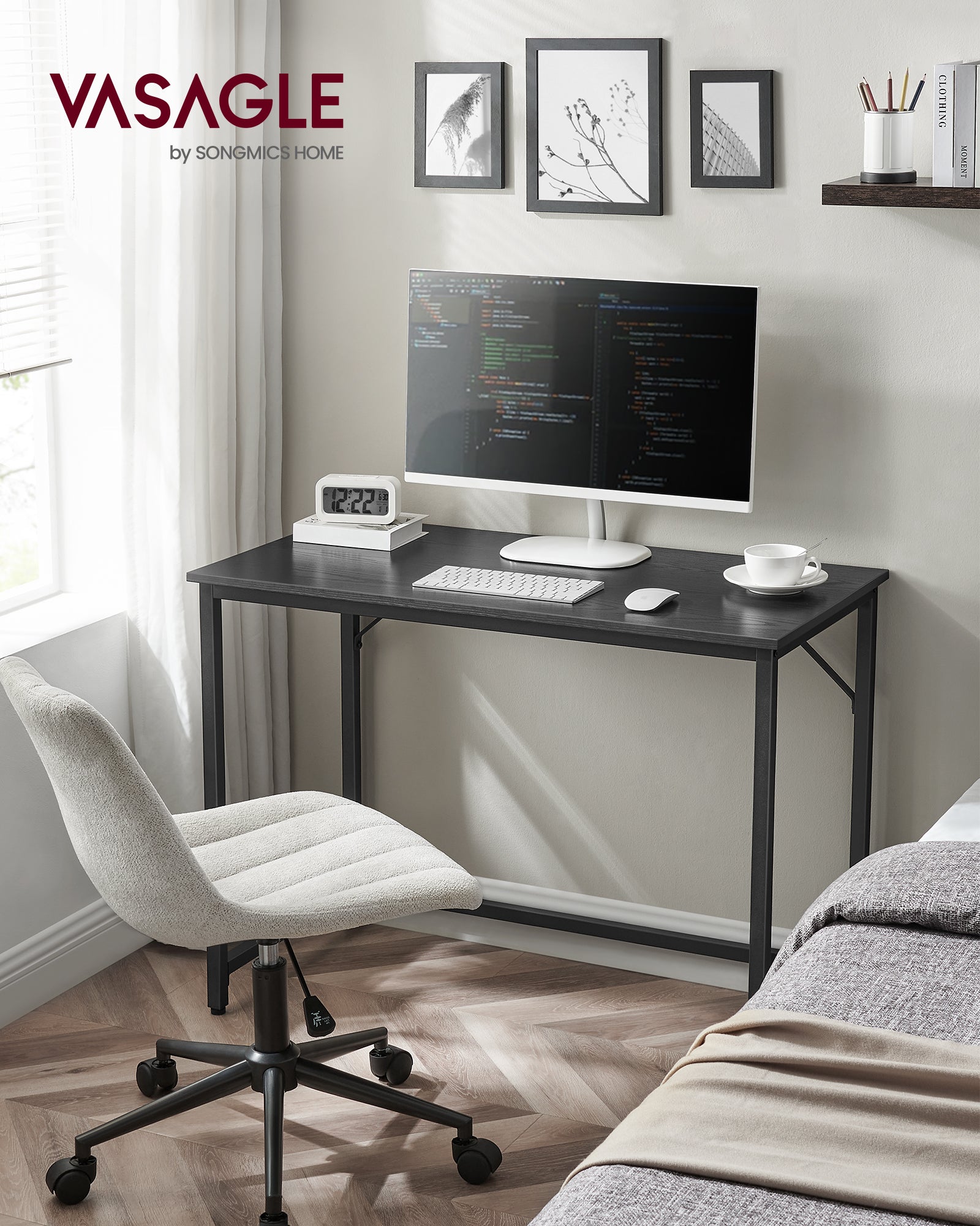 Escritorio Songmics 100cm Home Office Industrial Negro
