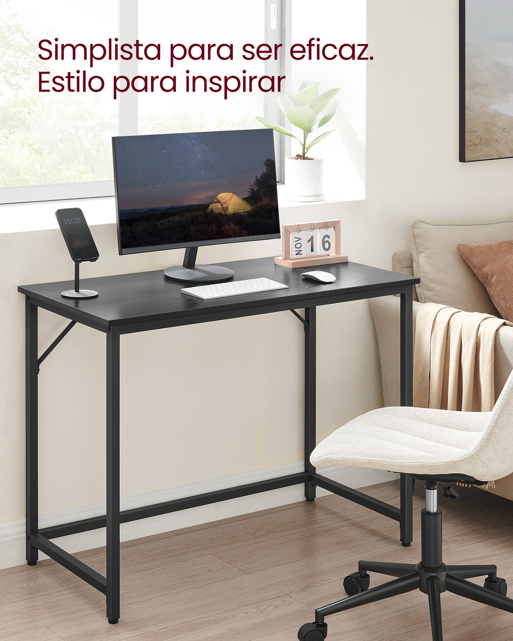 Escritorio Songmics 100cm Home Office Industrial Negro