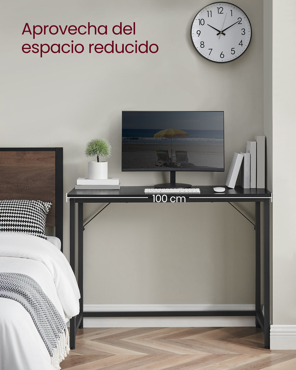 Escritorio Songmics 100cm Home Office Industrial Negro