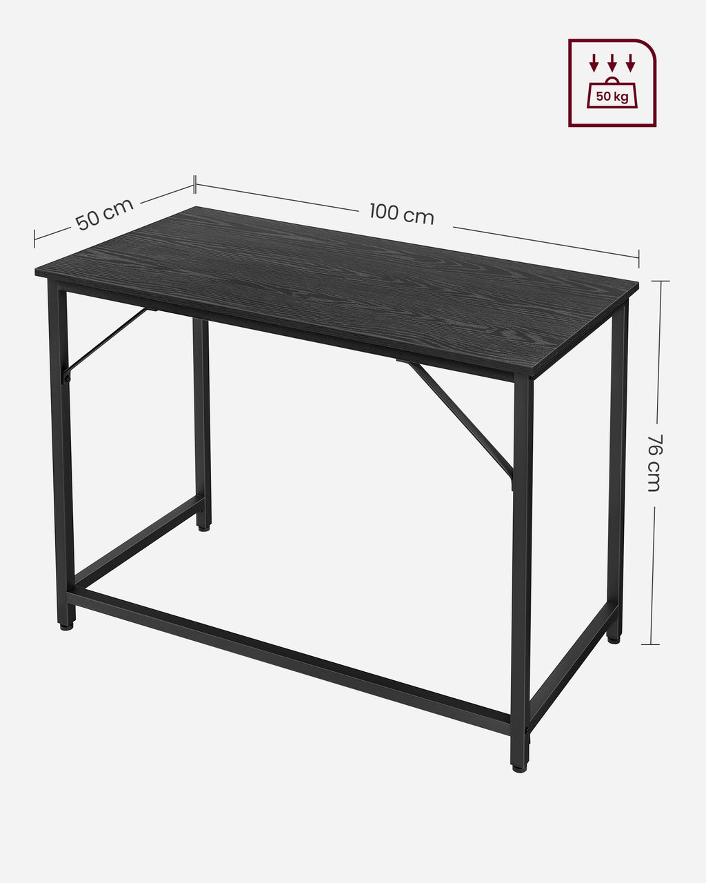 Escritorio Songmics 100cm Home Office Industrial Negro