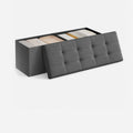 Baulera Pie De Cama Songmics Plegable Con Almacenamiento 131L Gris Oscuro