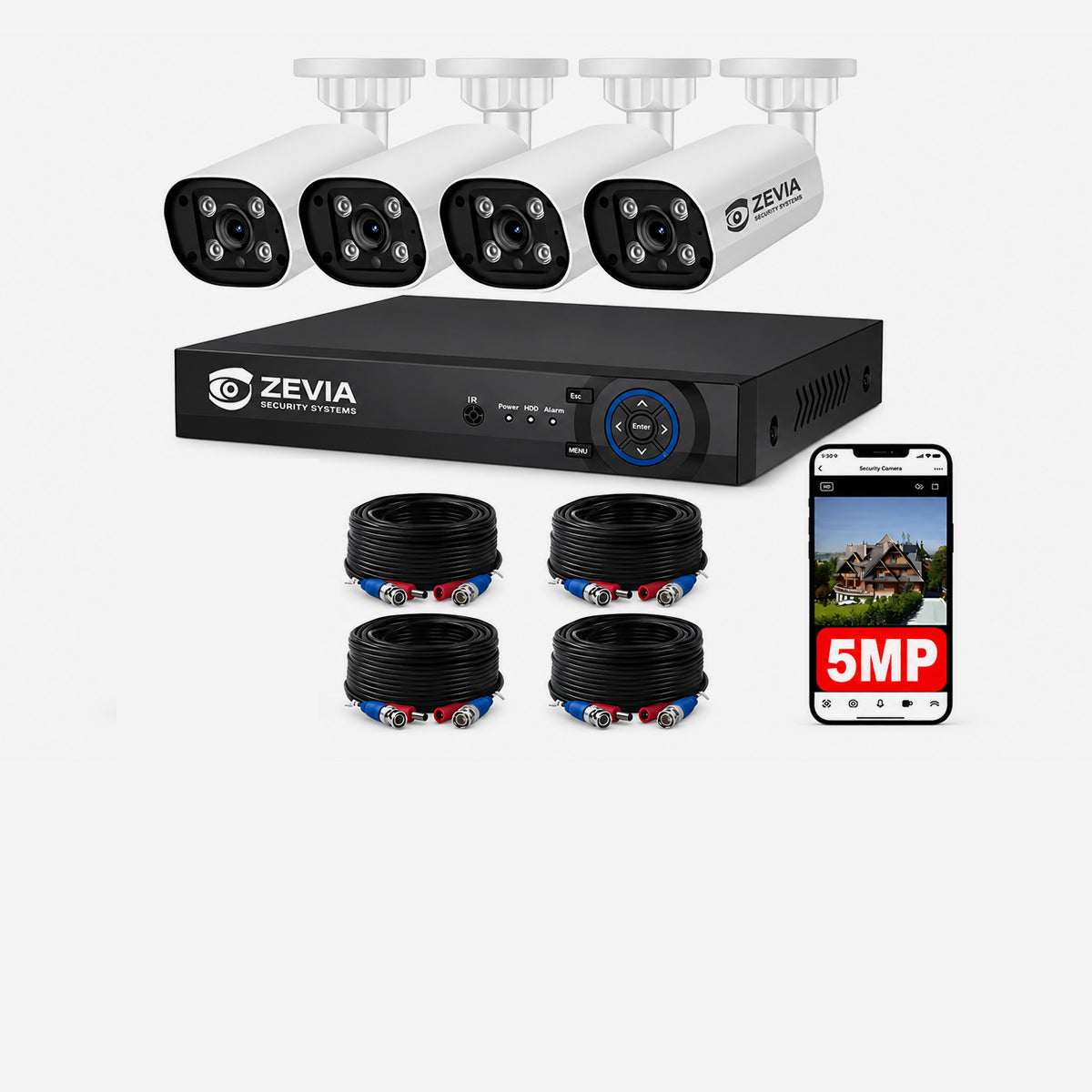 Cámaras De Seguridad 2MP Visión Nocturna Ip Zevia Dvr