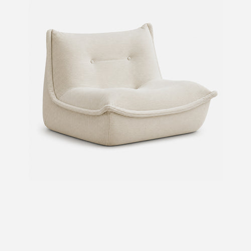 Sillón Individual Blanco Ergonómico De Espuma Alta Densidad