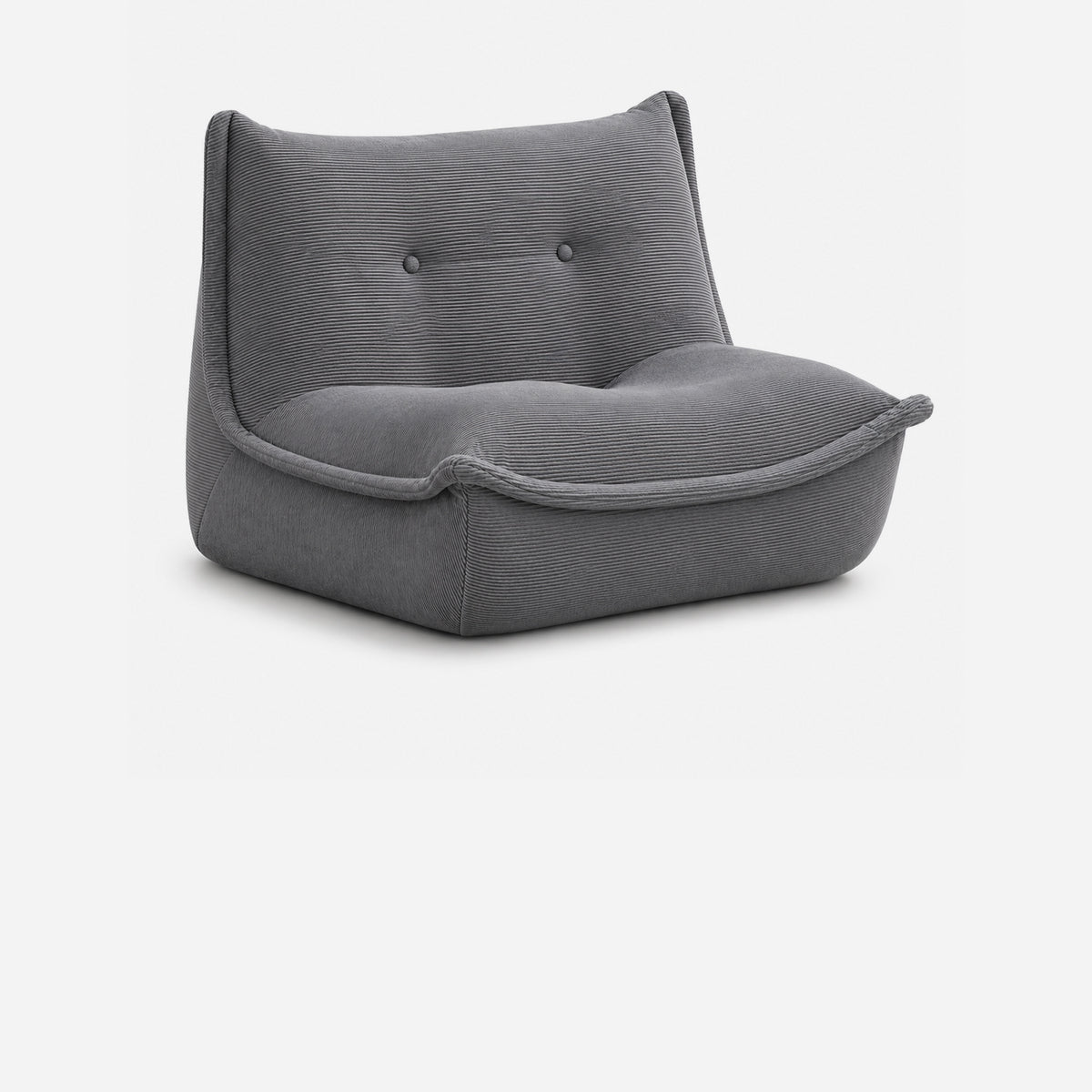 Sillón Individual Gris Ergonómico De Espuma Alta Densidad
