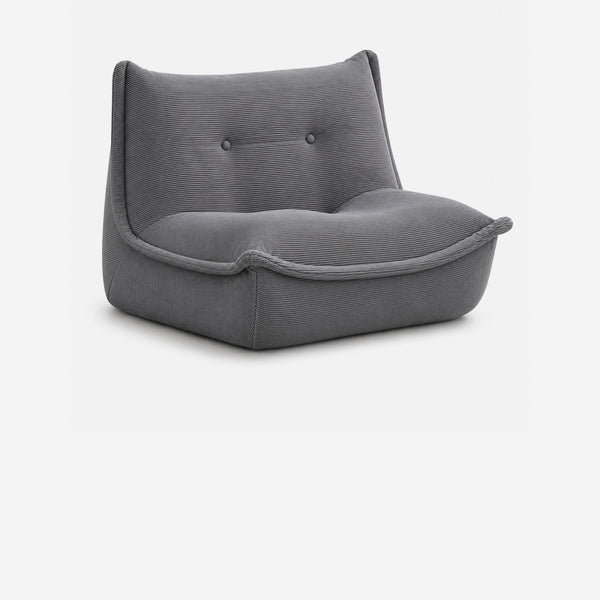 Sillón Individual Gris Ergonómico De Espuma Alta Densidad