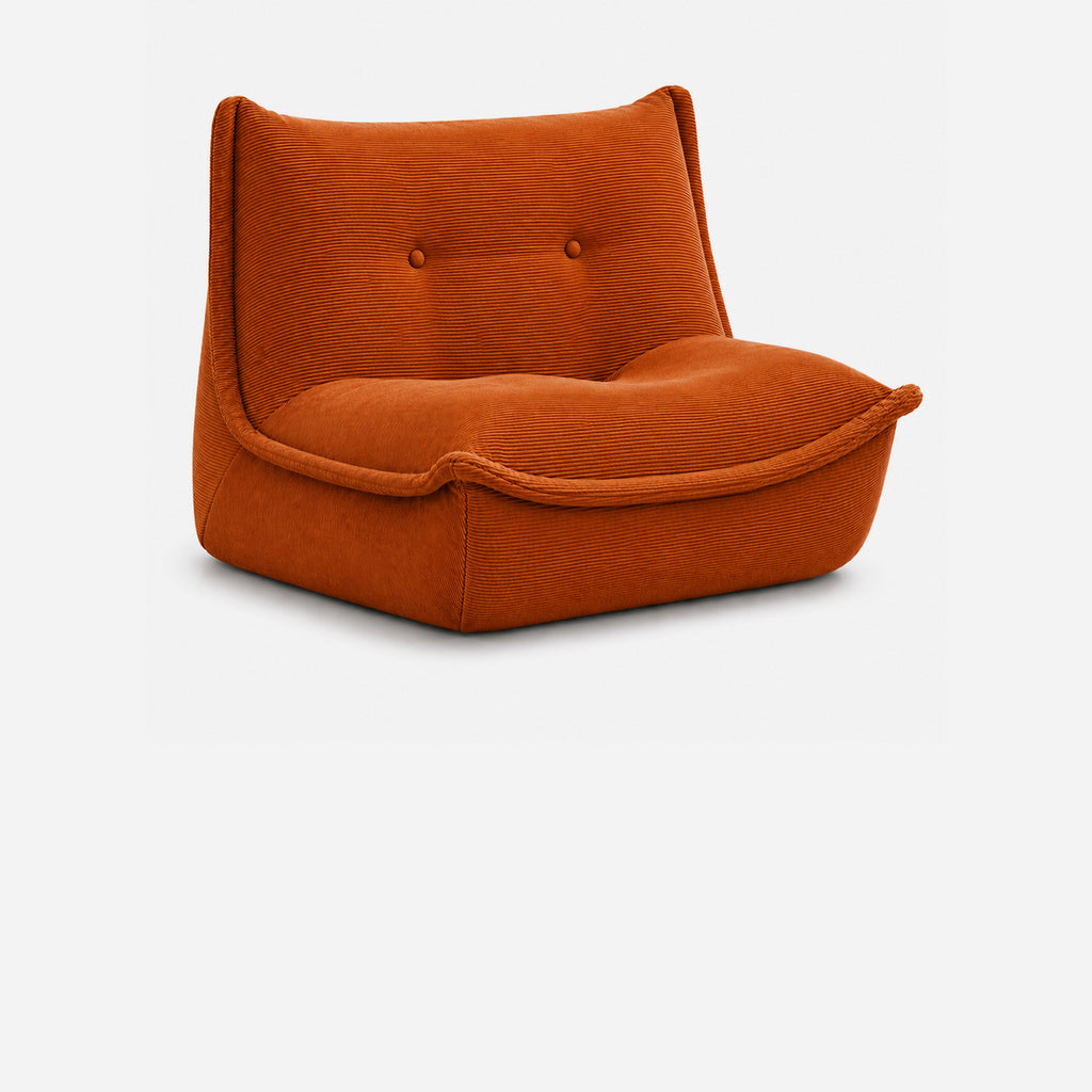 Sillón Individual Naranja Ergonómico De Espuma Alta Densidad
