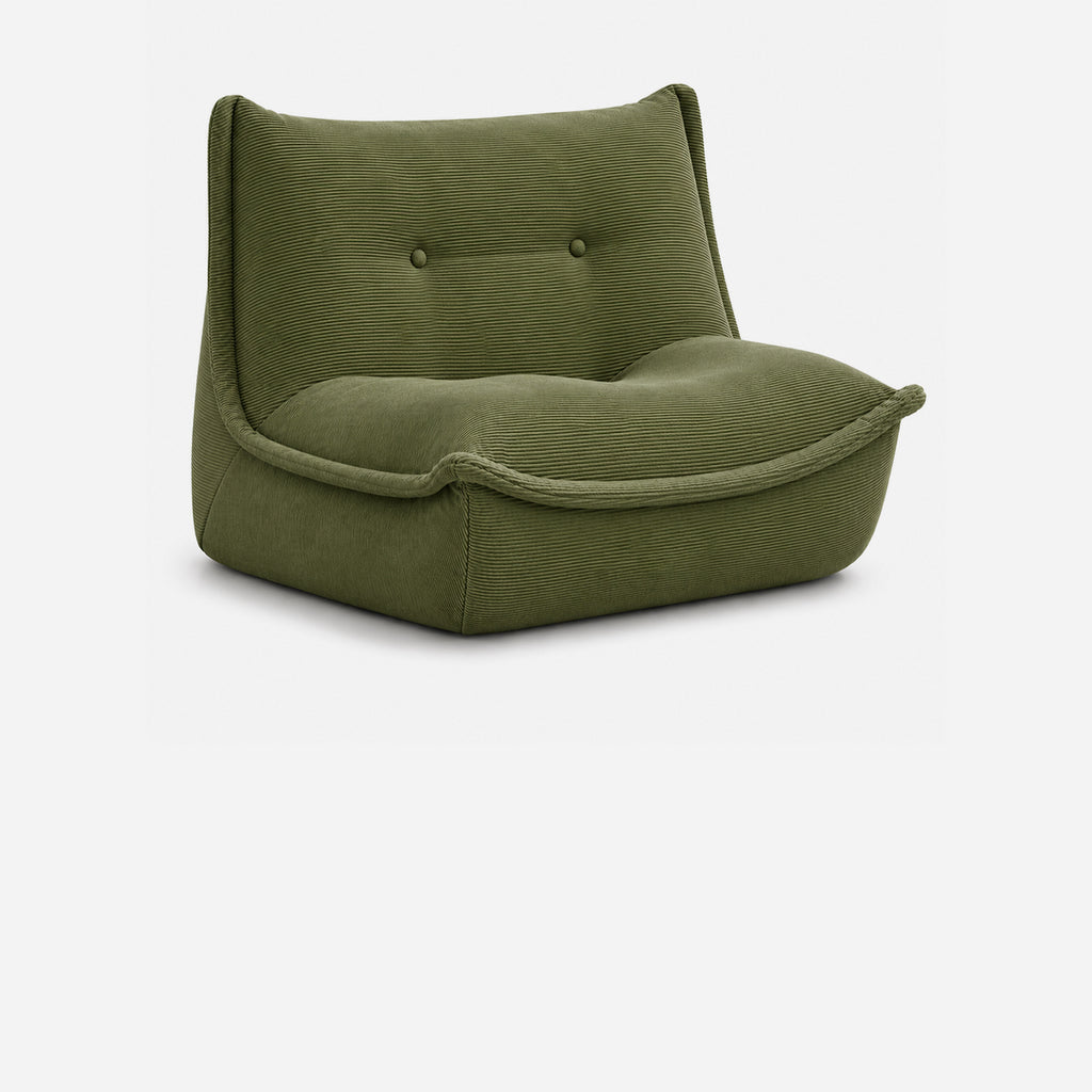 Sillón Individual Verde Ergonómico De Espuma Alta Densidad