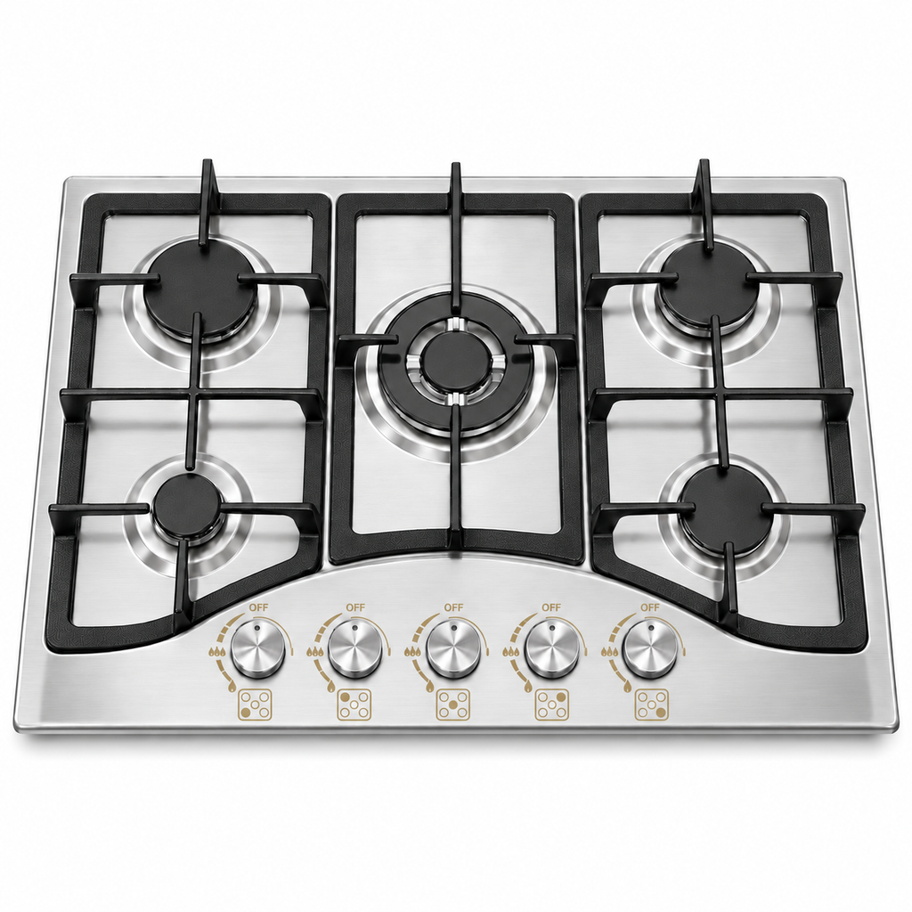Anafe a Gas IGNIA 5 Hornallas Acero Inoxidable 70 cm