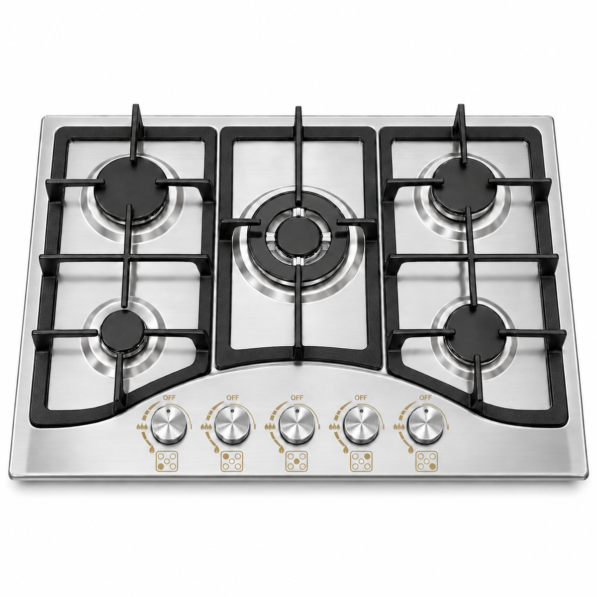 Anafe a Gas IGNIA 5 Hornallas Acero Inoxidable 70 cm