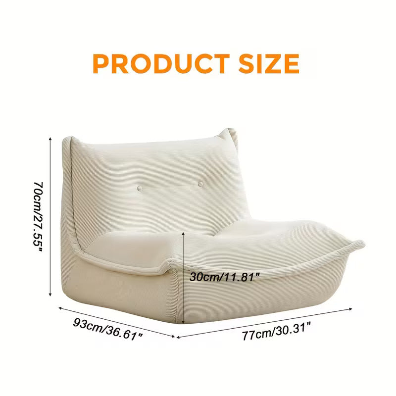 Sillón Individual Blanco Ergonómico De Espuma Alta Densidad