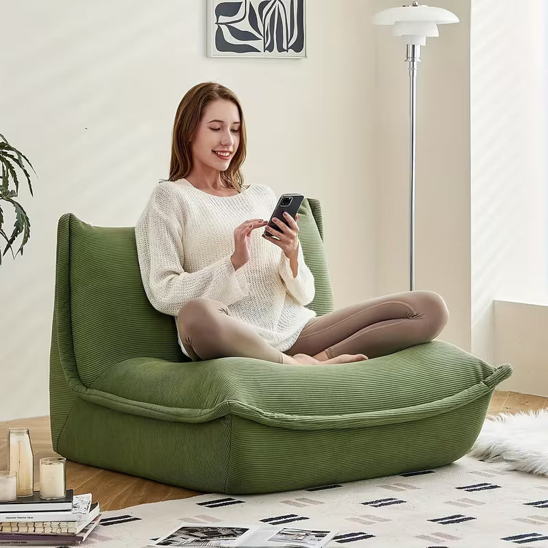 Sillón Individual Verde Ergonómico De Espuma Alta Densidad