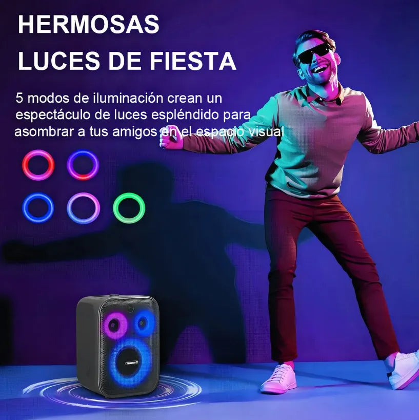 Parlante Bluetooth Tronsmart Halo 200 120w Luces Led Fiesta Negro