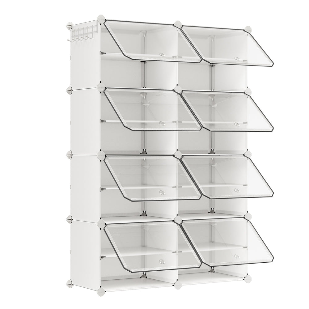 Zapatero Organizador Modular Songmics 32 Pares con Puertas Blanco