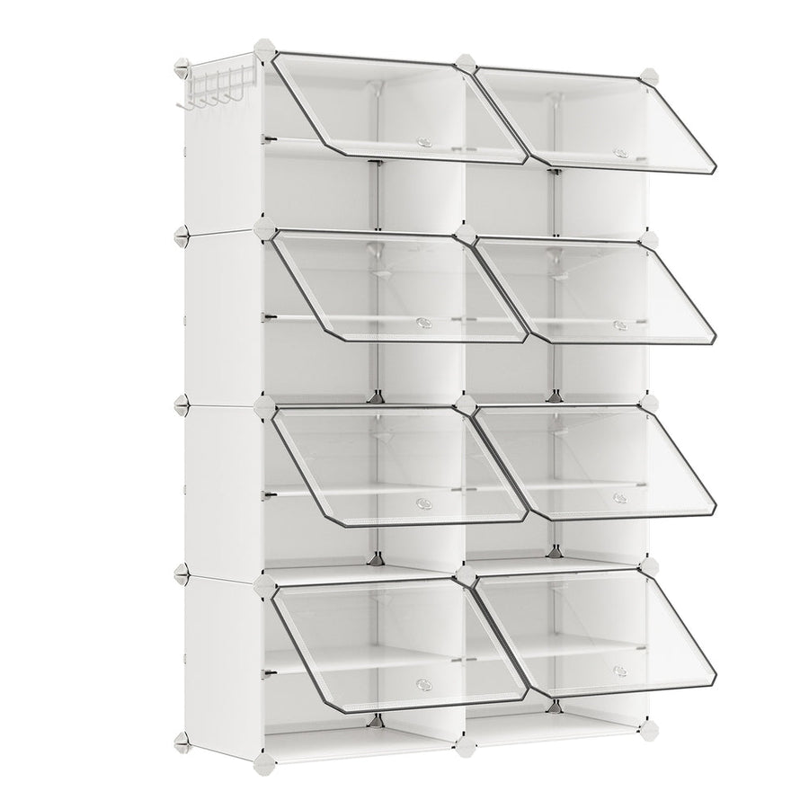 Zapatero Organizador Modular Songmics 32 Pares con Puertas Blanco