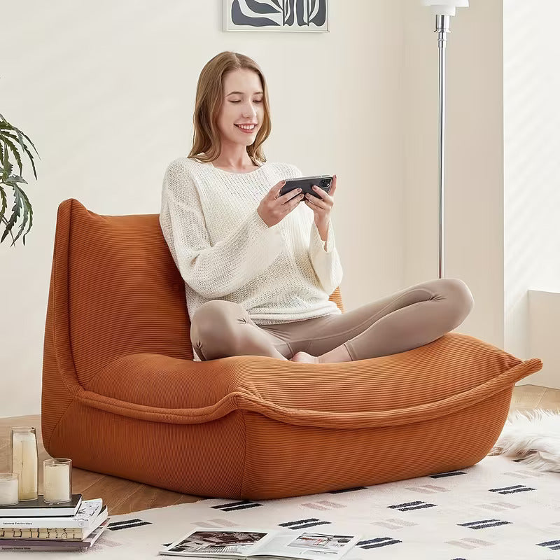 Sillón Individual Naranja Ergonómico De Espuma Alta Densidad