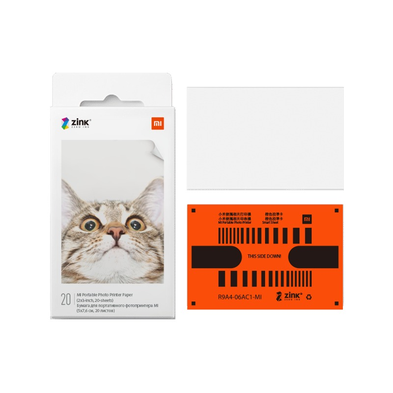 Papel Fotográfico Xiaomi ZINK 2x3 20 Hojas Autoadhesivo para Impresora Portátil